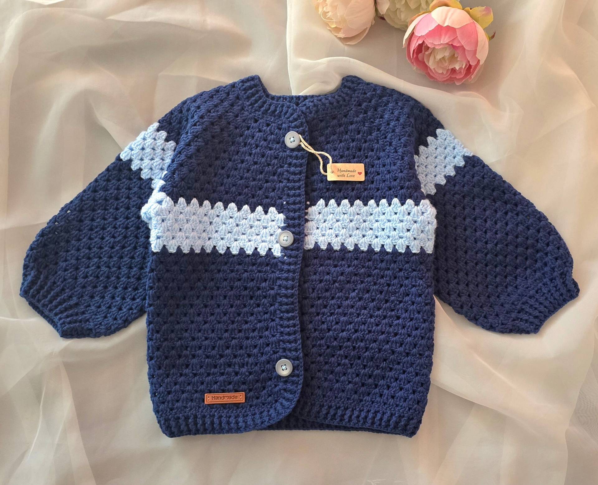 Hand Knitted Boys Cardigan, Blue Gift For Boys, Fashion, Handmade Hand Knitted Boys Cardigan, Blue Gift For Boys, Fashion, Handmade von WorldofKidsHandmade