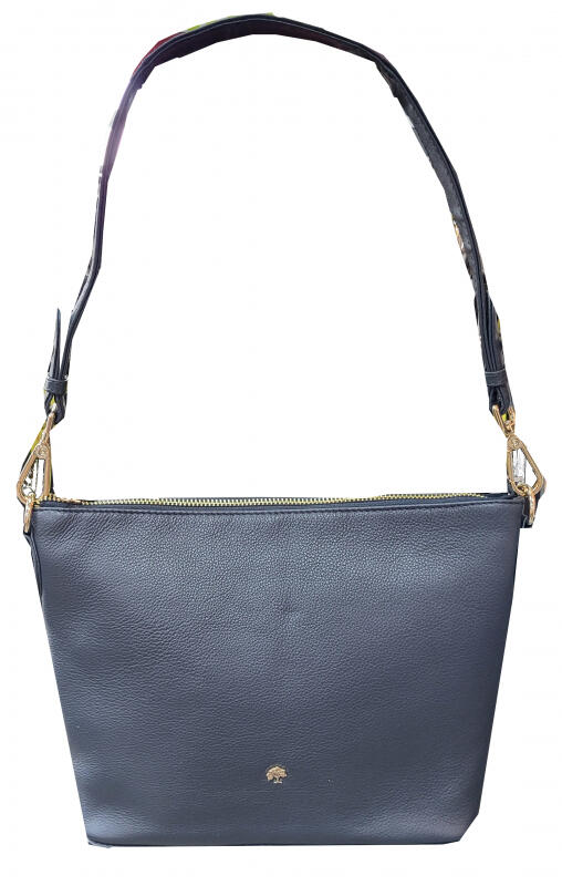 Prato - Prato LM Shahid Schultertasche mit langen Riemen Rindleder dunkelblau Blau von Prato