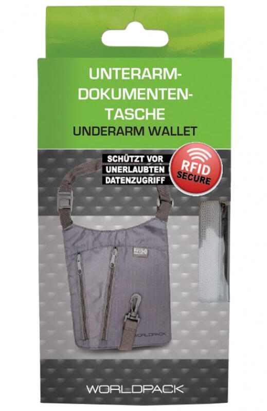 Worldpack - Worldpack Unterarm- Dokumenten- Tasche RFID-Schutz anthrazit Grau von Worldpack