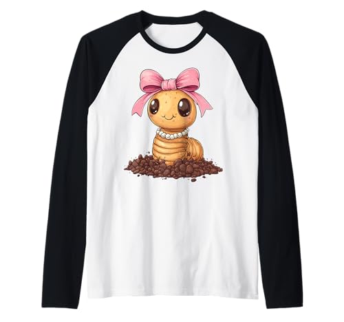 Kokette Bogen Wurm Farming Vermiculture Wurm Farmer Pink Girl Raglan von Worm Farming Coquette Aesthetic Women Clothing