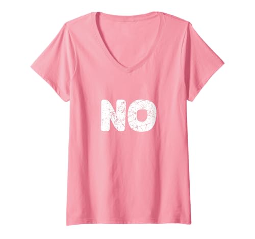 Damen Pinkes Oberteil, das Nein sagt, Rosa T-Shirt mit V-Ausschnitt Damen Pinkes Oberteil, das Nein sagt, Rosa T-Shirt mit V-Ausschnitt von Worn Out Style Light Pink Clothes Fashion Tops