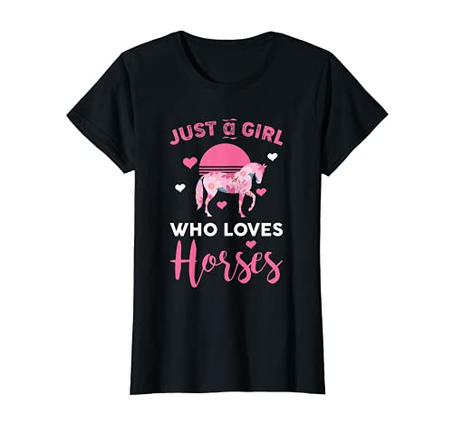 Nur ein Mädchen, das Pferde liebt oder Pferde Dressur reitet. T-Shirt Nur ein Mädchen, das Pferde liebt oder Pferde Dressur reitet. T-Shirt von Wort Gewand - Gift & Present