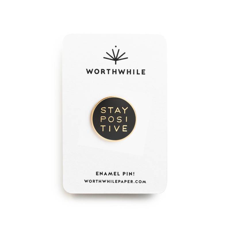stay Positive Emaille Pin // Good Vibes Hard Enamel Cloisonné von WorthwhilePaper