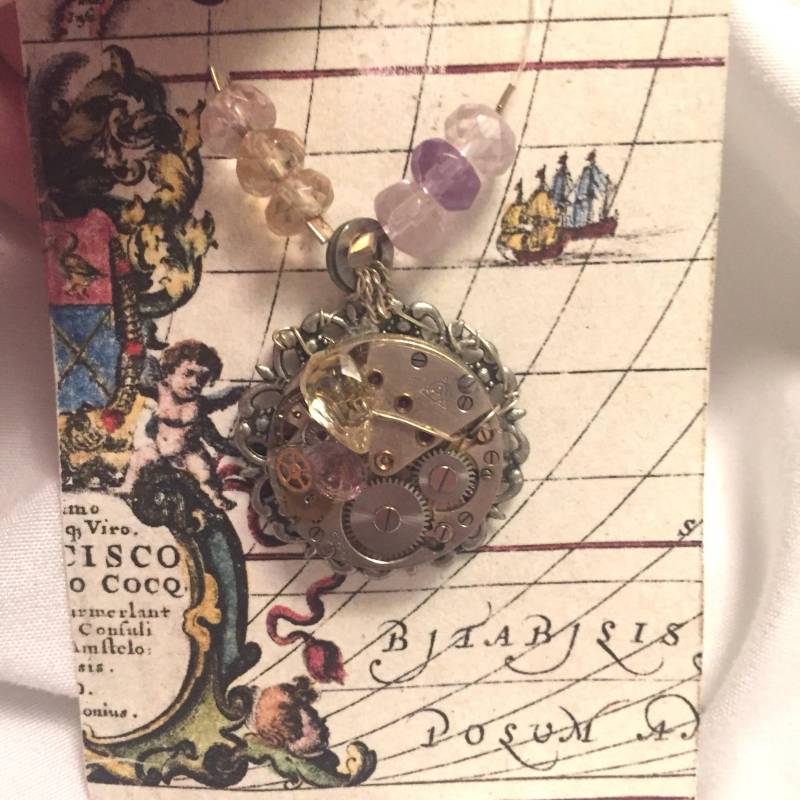 steampunk Illusion Halskette Mit Ametrin, Amethyst Und Citrin steampunk Illusion Halskette Mit Ametrin, Amethyst Und Citrin von WorthyofLoveJewelry