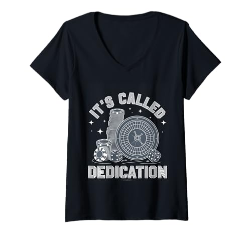 Damen It's Called Dedication Gambling Poker Casino -Denkweise - T-Shirt mit V-Ausschnitt Damen It's Called Dedication Gambling Poker Casino -Denkweise - T-Shirt mit V-Ausschnitt von Wortspiele wettbewerbsfähige Glücksspiele
