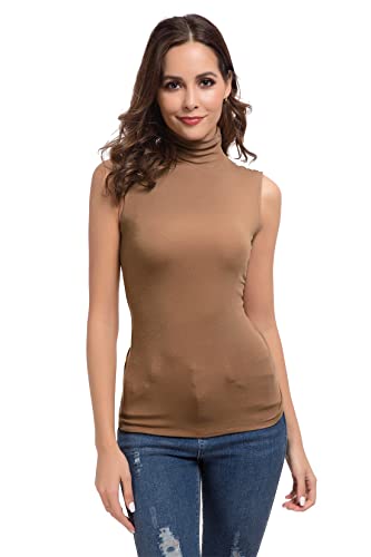 Wosalba Damen-Tanktop mit Rollkragen, ärmellos, Stretch, enganliegend, Unterhemden Wosalba Damen-Tanktop mit Rollkragen, ärmellos, Stretch, enganliegend, Unterhemden von Wosalba