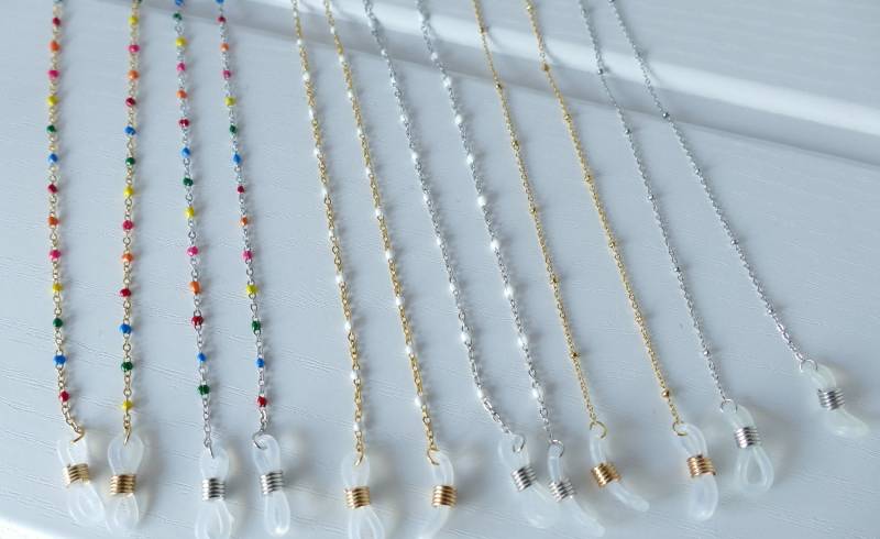 Edelstahl-Brillen-Kette in Verschiedenen Ausführungen von WoschisRegenbogen