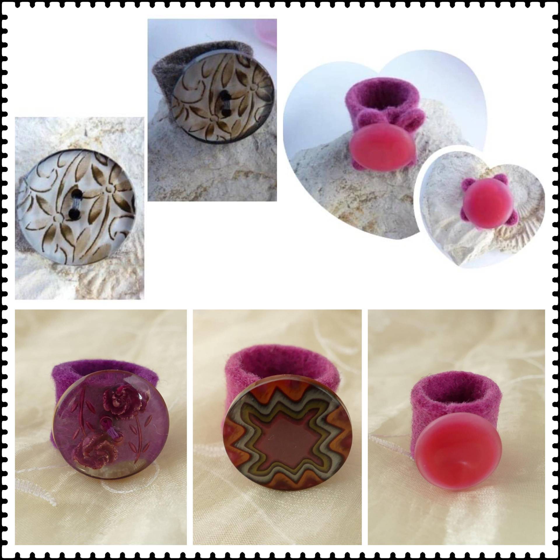 Filzring Mit Knopf - 5 Verschiedene Varianten von WoschisRegenbogen