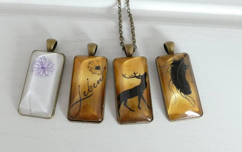 Halskette Bronze Mit Rechteckigem Anhänger von WoschisRegenbogen