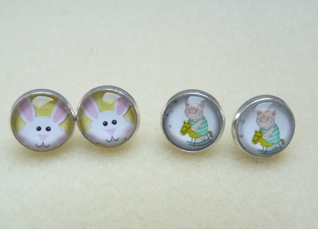 Kinder-Ohrstecker "Häschen" Oder "Hoppe-Hoppe-Reiter" Kinder-Ohrstecker "Häschen" Oder "Hoppe-Hoppe-Reiter" von WoschisRegenbogen