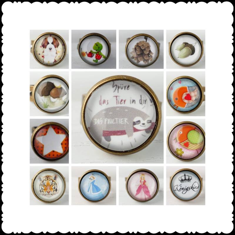 Kinderring Bronze Oder Silber Verschiedene Motive von WoschisRegenbogen