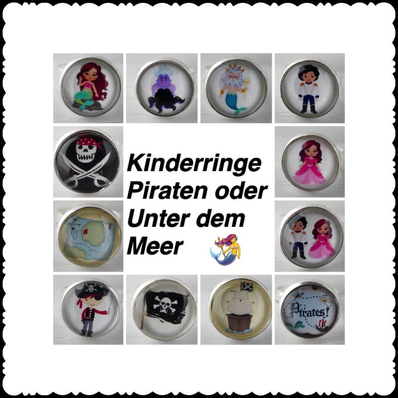 Kinderring "Piraten" Oder "Unter Dem Meer" Jeweils 6 Motive Zur Auswahl von WoschisRegenbogen