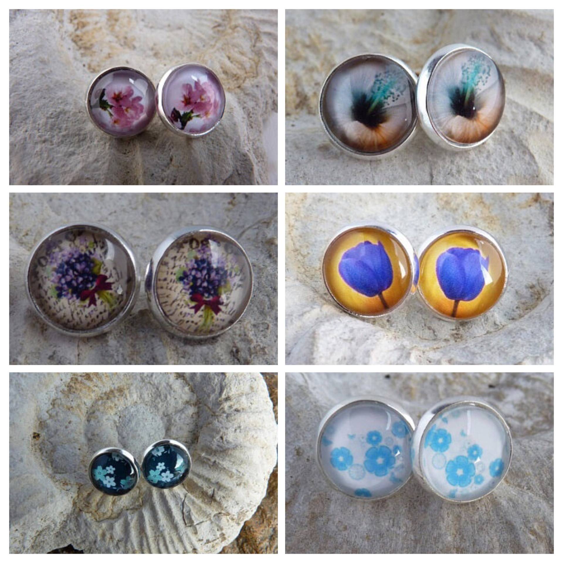 Ohrstecker "Blümchen" 6 Verschiedene Motive Zur Auswahl Ohrstecker "Blümchen" 6 Verschiedene Motive Zur Auswahl von WoschisRegenbogen