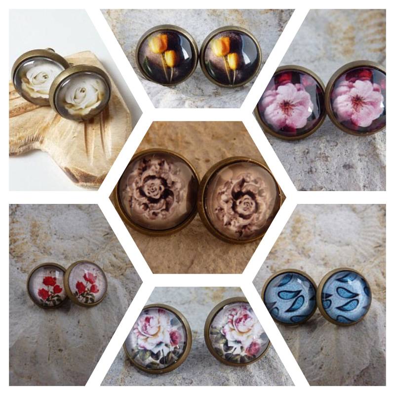 Ohrstecker "Blüten" - Verschiedene Motive Zur Auswahl von WoschisRegenbogen