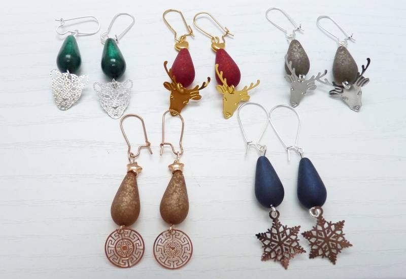 Originelle Ohrhänger Mit Tropfenperle Und Bohemian-Anhänger von WoschisRegenbogen