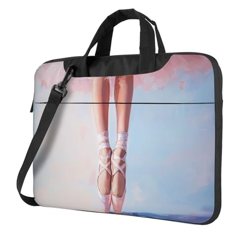 Ästhetische Laptoptasche mit Ballerina-Schuhen und Beinen, 39,6 cm (15,6 Zoll), gepolsterte Hülle für Damen und Herren von Woshuwo