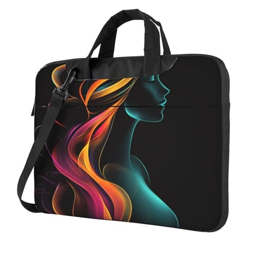 Abstrakte Laptoptasche für Damen, 39,6 cm (15,6 Zoll), gepolsterte Hülle für Damen und Herren von Woshuwo