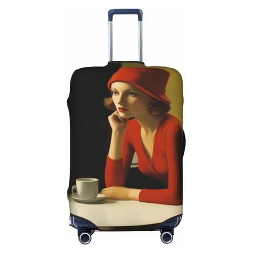 Beautiful Woman Coffee Abstract Elastic Travel Luggage Covers Dustproof Scratch-Resistant Suitcase Protector Fit 22-24 Inch von Woshuwo