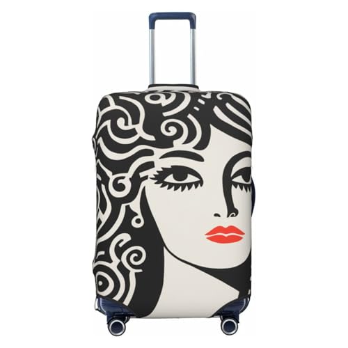 Beautiful Woman Red Lips Abstract Elastic Travel Luggage Covers Dustproof Scratch-Resistant Suitcase Protector Fit 22-24 Inch von Woshuwo