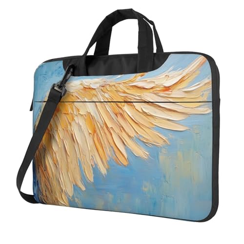 Gold Angel's Wing Laptoptasche Laptoptasche 39,6 cm (15,6 Zoll), gepolsterte Hülle für Damen und Herren von Woshuwo
