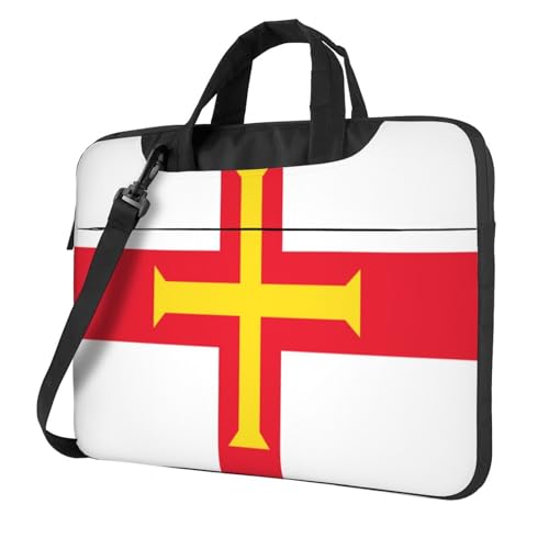 Guernsey Laptoptasche mit Flagge, 39,6 cm (15,6 Zoll), gepolsterte Hülle für Damen und Herren von Woshuwo