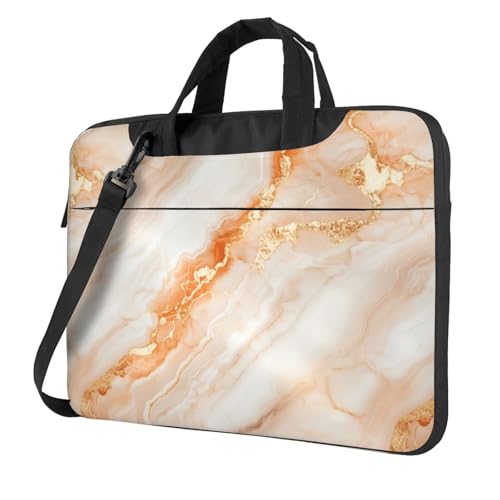 Laptoptasche, Laptoptasche, 39,6 cm (15,6 Zoll), gepolstert, für Damen und Herren, Marmor-Pfirsichfarben von Woshuwo