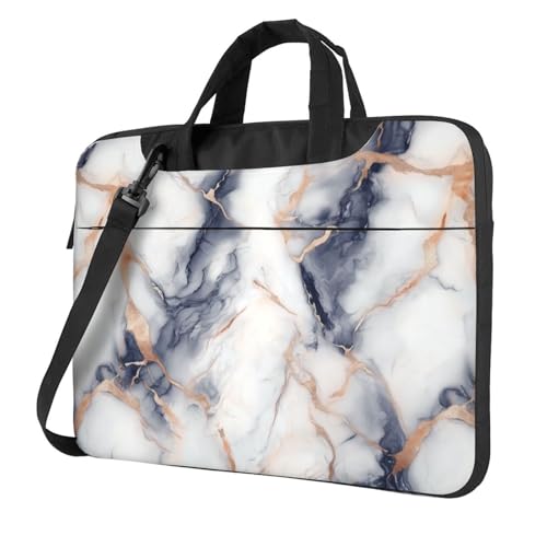 Laptoptasche, Laptoptasche, 39,6 cm (15,6 Zoll), gepolstert, für Damen und Herren, Weiß / Marineblau / Rotgold von Woshuwo