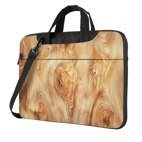 Laptoptasche, Laptoptasche, 39,6 cm (15,6 Zoll), gepolsterte Hülle für Damen und Herren, Eschenbaum mit Holzmaserung von Woshuwo