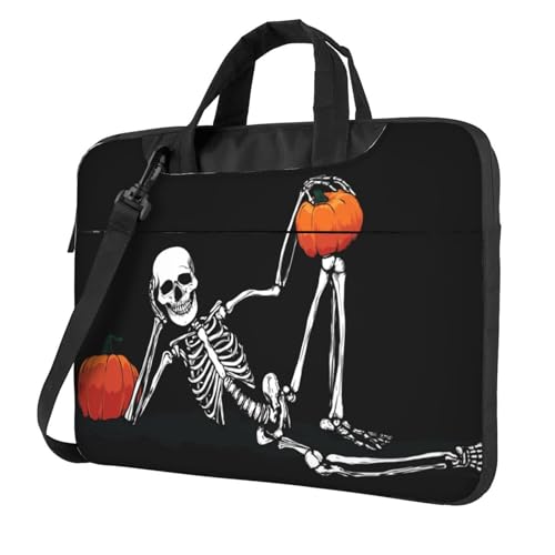 Laptoptasche, Laptoptasche, 39,6 cm (15,6 Zoll), gepolsterte Hülle für Damen und Herren, Skelett liegend von Woshuwo