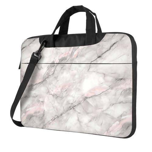 Laptoptasche, Laptoptasche, 39,6 cm (15,6 Zoll), gepolsterte Hülle für Damen und Herren, mit Marmor, Hellgrau von Woshuwo