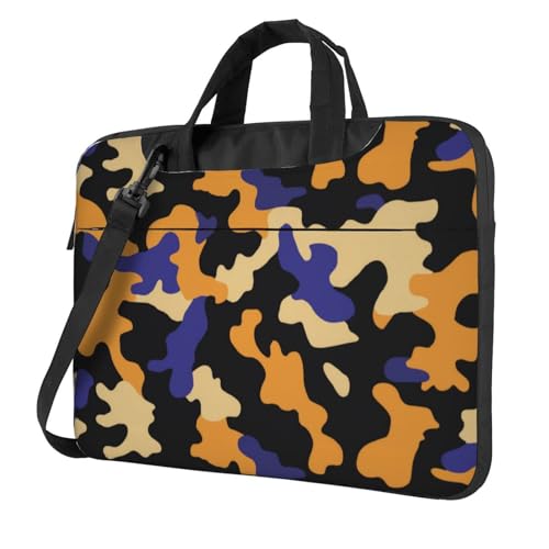 Laptoptasche / Laptoptasche, 39,6 cm (15,6 Zoll), gepolstert, für Damen und Herren, Tarnmuster, Violett / Sandblau von Woshuwo