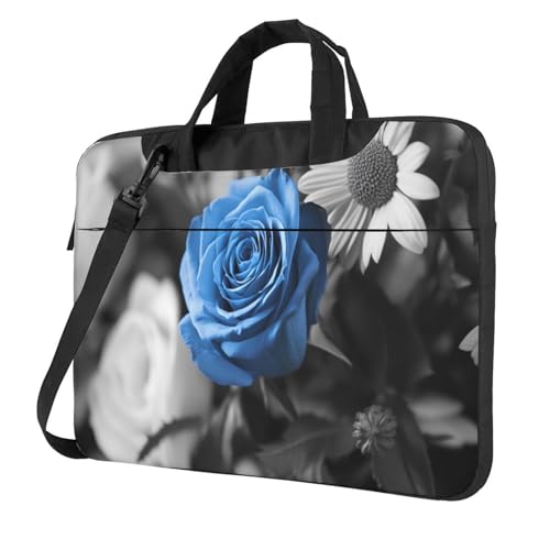 Laptoptasche mit Blumenstrauß und blauer Rose, 39,6 cm (15,6 Zoll), gepolsterte Hülle für Damen und Herren von Woshuwo