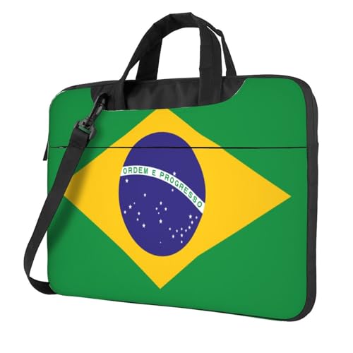 Laptoptasche mit Brasilien-Flagge, 39,6 cm (15,6 Zoll), gepolsterte Hülle für Damen und Herren von Woshuwo