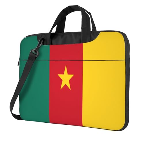 Laptoptasche mit Kamerun-Flagge, 39,6 cm (15,6 Zoll), gepolsterte Hülle für Damen und Herren von Woshuwo