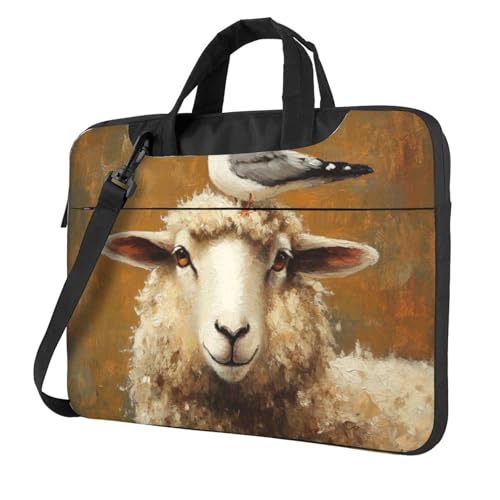 Laptoptasche mit Schaf-Motiv "Meermöwe", 39,6 cm (15,6 Zoll), gepolsterte Hülle für Damen und Herren von Woshuwo