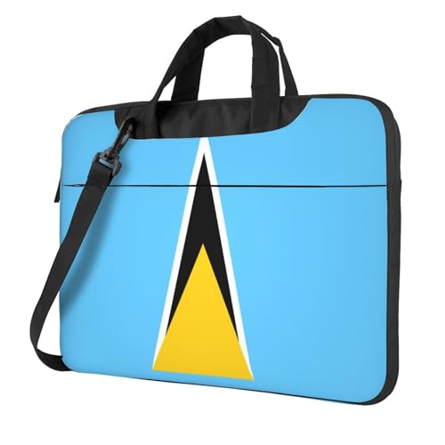 Laptoptasche mit St. Lucia Flagge, 39,6 cm (15,6 Zoll), gepolsterte Hülle für Damen und Herren von Woshuwo