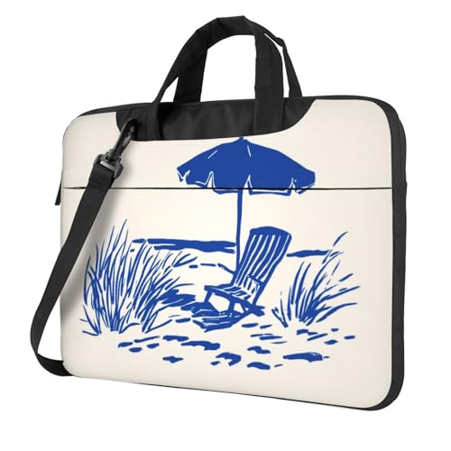 Laptoptasche mit Strandkorb-Motiv, 39,6 cm (15,6 Zoll), gepolsterte Hülle für Damen und Herren von Woshuwo