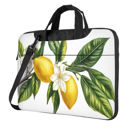 Laptoptasche mit Zitronenblüten und Zitronen, 39,6 cm (15,6 Zoll), gepolsterte Hülle für Damen und Herren von Woshuwo