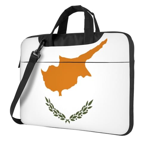 Laptoptasche mit Zypern-Flagge, 39,6 cm (15,6 Zoll), gepolsterte Hülle für Damen und Herren von Woshuwo