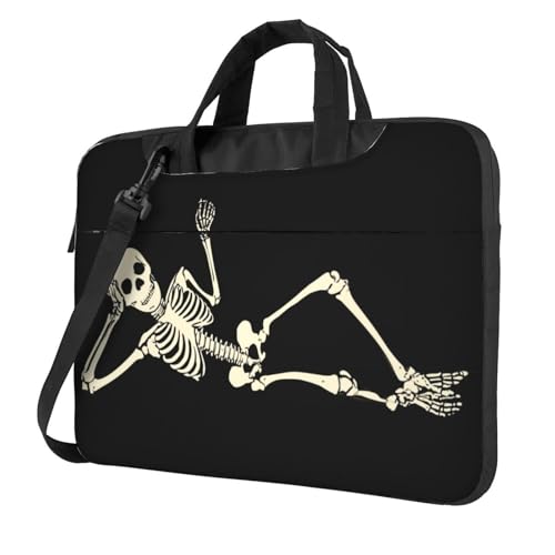 Laptoptasche mit einfachem Skelett, seitlich liegend, Laptoptasche, 39,6 cm (15,6 Zoll), gepolsterte Hülle für Damen und Herren von Woshuwo