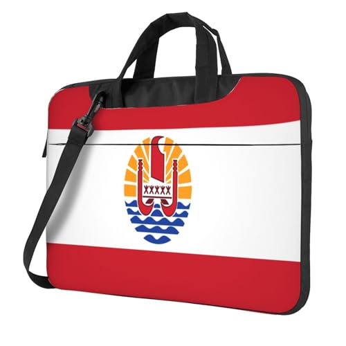 Laptoptasche mit französischer Polynesien-Flagge, 39,6 cm (15,6 Zoll), gepolsterte Hülle für Damen und Herren von Woshuwo