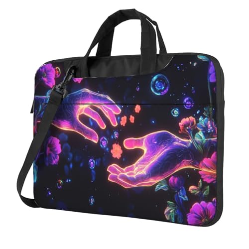 Laptoptasche mit zwei Händen in Neonfarben, 39,6 cm (15,6 Zoll), gepolsterte Hülle für Damen und Herren von Woshuwo
