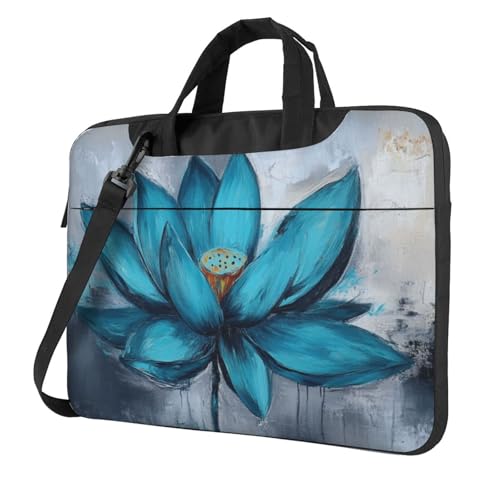 Lotus Laptoptasche, 39,6 cm (15,6 Zoll), gepolsterte Hülle für Damen und Herren, Türkis von Woshuwo