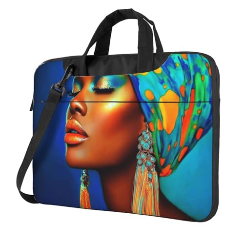 Schöne schwarze Laptoptasche für Damen, 39,6 cm (15,6 Zoll), gepolsterte Hülle für Damen und Herren von Woshuwo