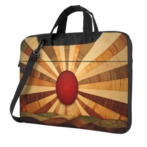 Sun Rising Over The Horizon Laptoptasche, Laptoptasche, 39,6 cm (15,6 Zoll), gepolsterte Hülle für Damen und Herren von Woshuwo