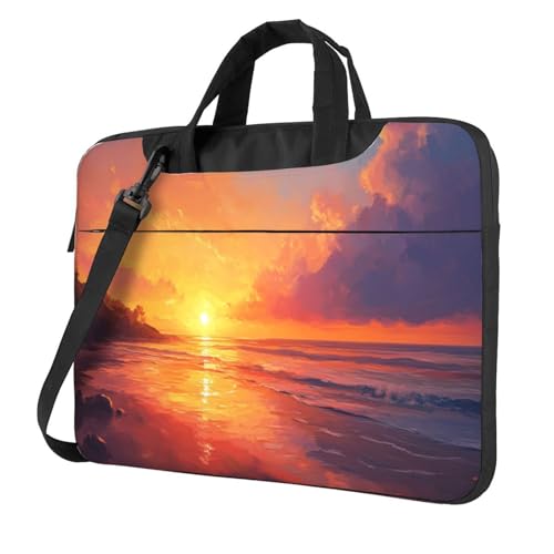 Sunrise Sandy Seashore Laptoptasche, Laptoptasche, 39,6 cm (15,6 Zoll), gepolsterte Hülle für Damen und Herren von Woshuwo
