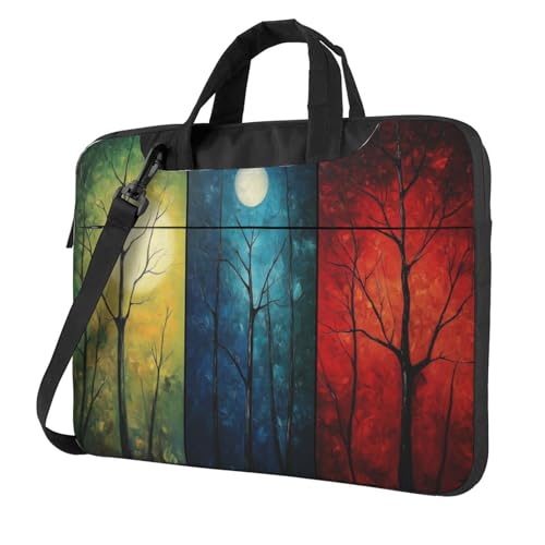 Trees In The Moonlight Laptoptasche, Laptoptasche, 39,6 cm (15,6 Zoll), gepolsterte Hülle für Damen und Herren von Woshuwo