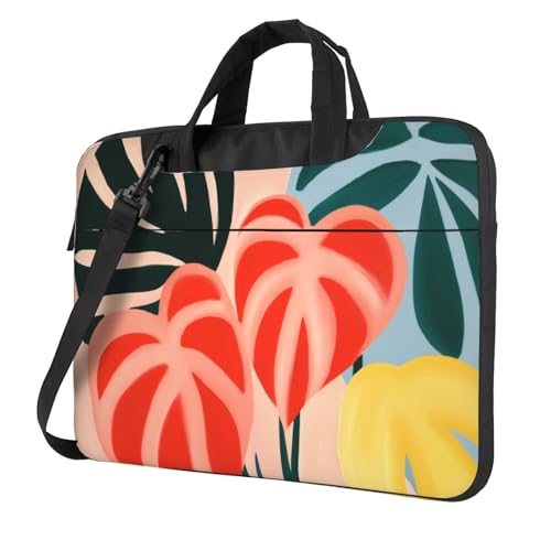 Tropische Pflanzen Boho Vintage Laptoptasche Laptoptasche 15,6 Zoll Computertaschen Gepolsterte Hülle für Damen Herren von Woshuwo
