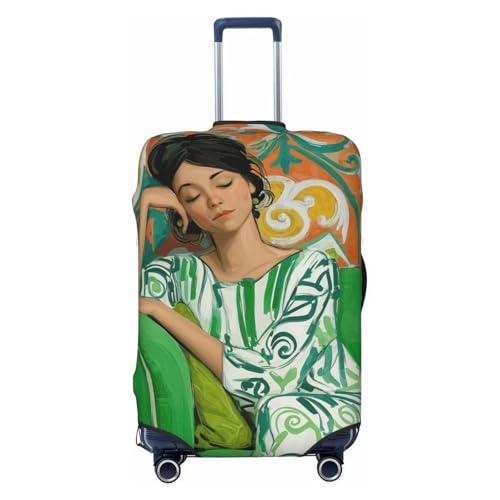 Woshuwo Minimal Woman Sleeping Modern Elastic Travel Luggage Covers Dustproof Scratch-Resistant Suitcase Protector Fit 22-24 Inch von Woshuwo