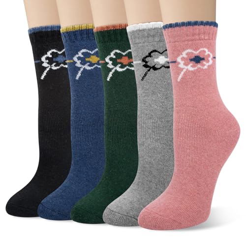 Frauen Thermische Wolle Winter Socken für Zuhause,Weiche warme Damen Socken 35-41,Socken für Frauen 5 Paare,Mehrfarbig Frauen Thermische Wolle Winter Socken für Zuhause,Weiche warme Damen Socken 35-41,Socken für Frauen 5 Paare,Mehrfarbig von Wostock